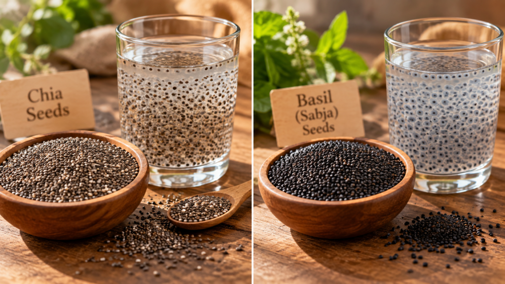 chia seeds vs basil seeds